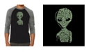LA Pop Art Alien Men's Raglan Word Art T-shirt